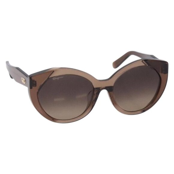 Salvatore Ferragamo Gancini Sunglasses plastic Brown Auth - Picture 1 of 15